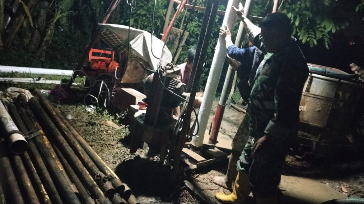 TMMD 124 Jepara Ngebut! Sumur Bor Irigasi Digarap hingga Larut Malam