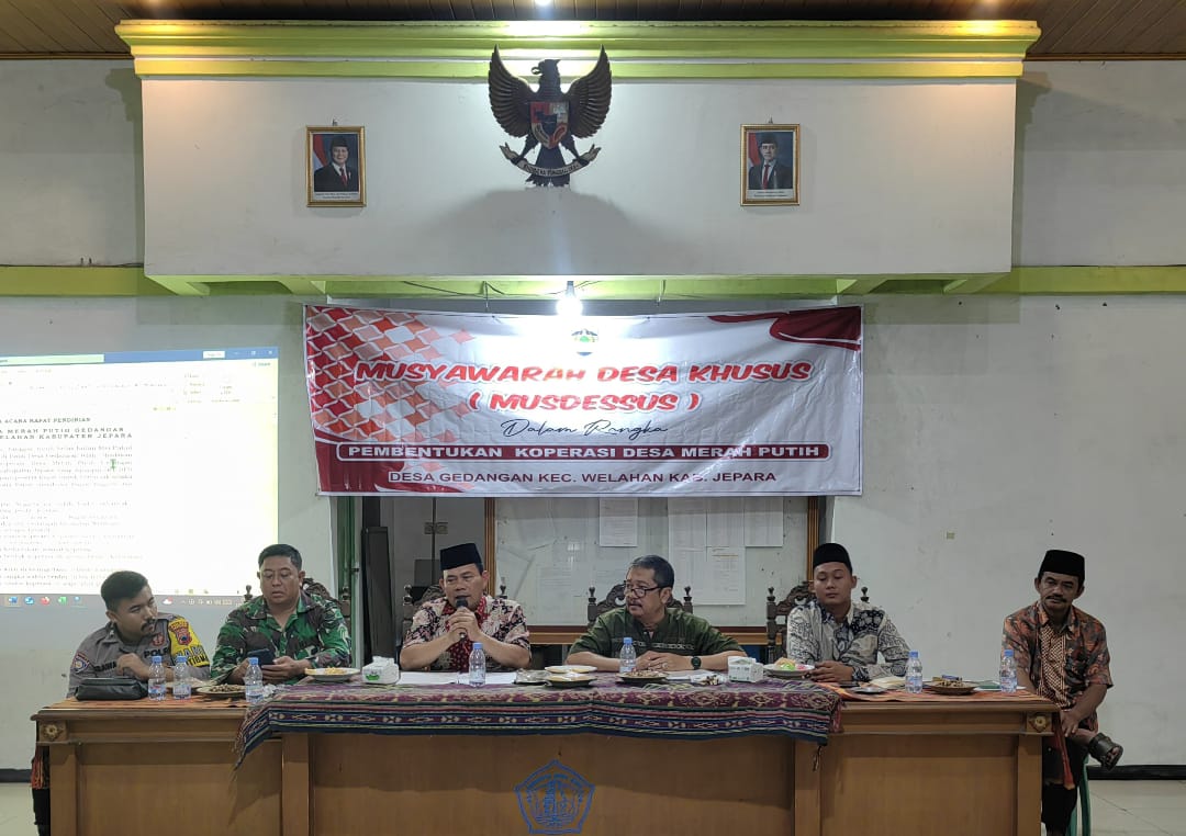 Babinsa Gedangan Hadiri Musdesus Pembentukan Koperasi Desa Merah Putih