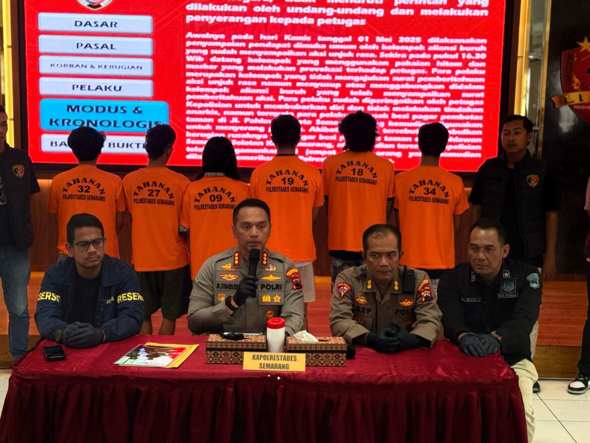 Polisi Tetapkan 6 Tersangka Anarko dalam Kericuhan Aksi Mayday di Semarang