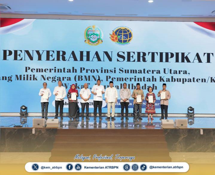 875 Sertifikat Secara Simbolis Diserahkan Kementerian, Nusron Wahid Target 70 Persen Percepatan Tanah di Sumatra Utara Tuntas