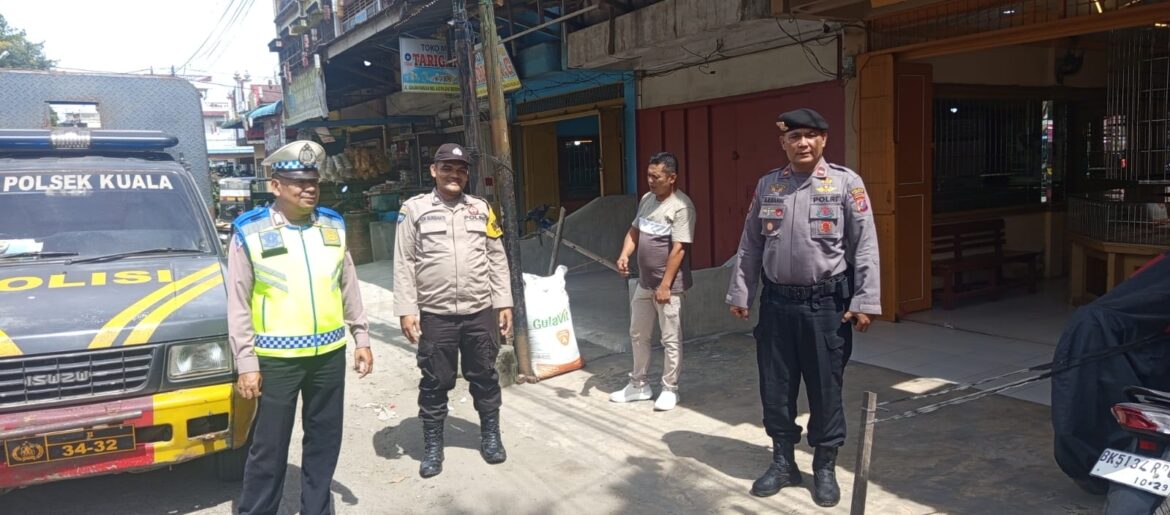 Antisipasi Premanisme di Pasar, Personil Polsek Kuala Gelar Patroli