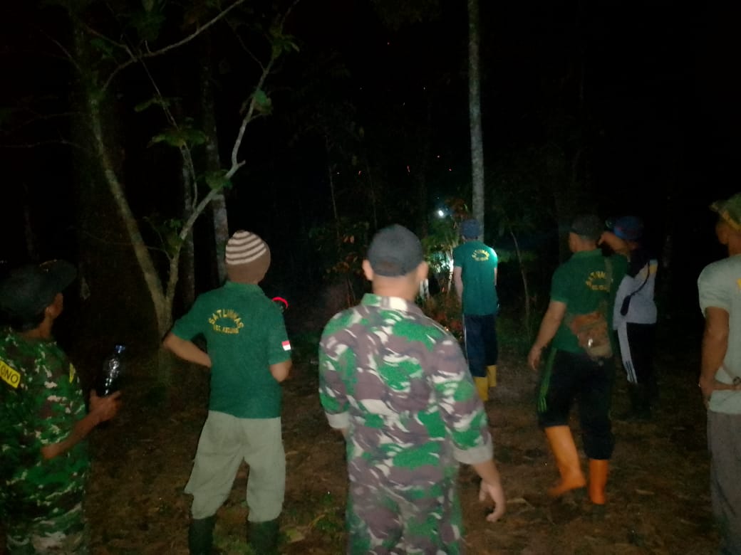 Babinsa Desa Sukasono dan Linmas Lakukan Pemusnahan Sarang Tawon Vespa yang Meresahkan Warga