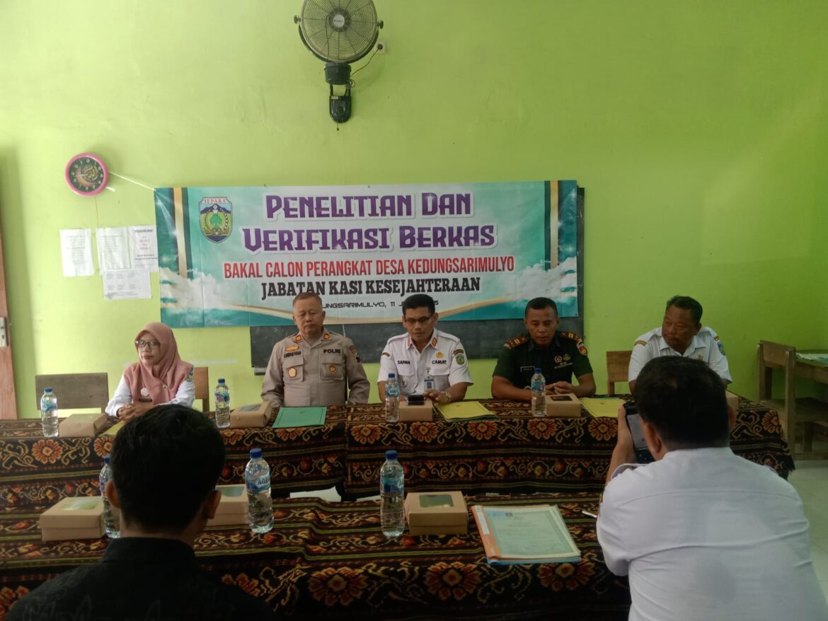 Danramil 06 / Welahan Hadiri Kegiatan Penelitian dan Verifikasi Berkas Calon Perangkat Desa Kedungsarimulyo