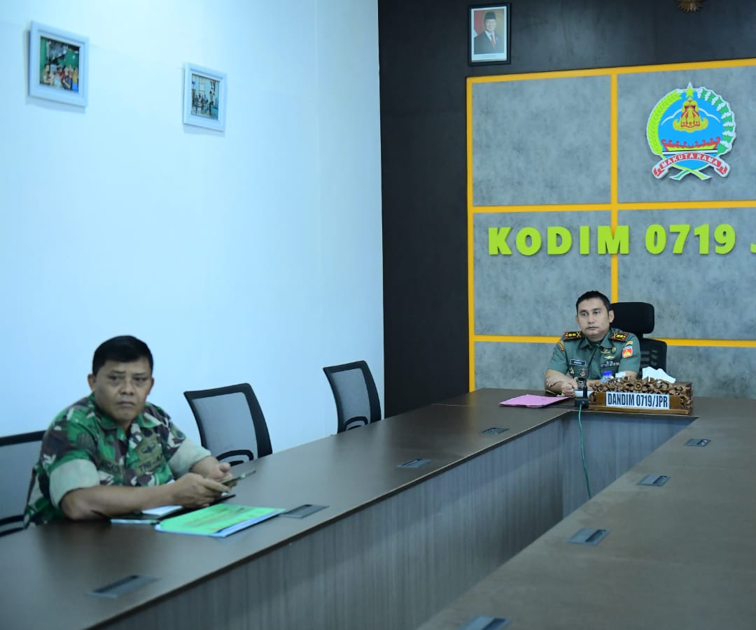 Dandim 0719 / Jepara Ikuti Rakor Launching Pilot Project Kompi Produksi Ketahanan Pangan Secara Virtual