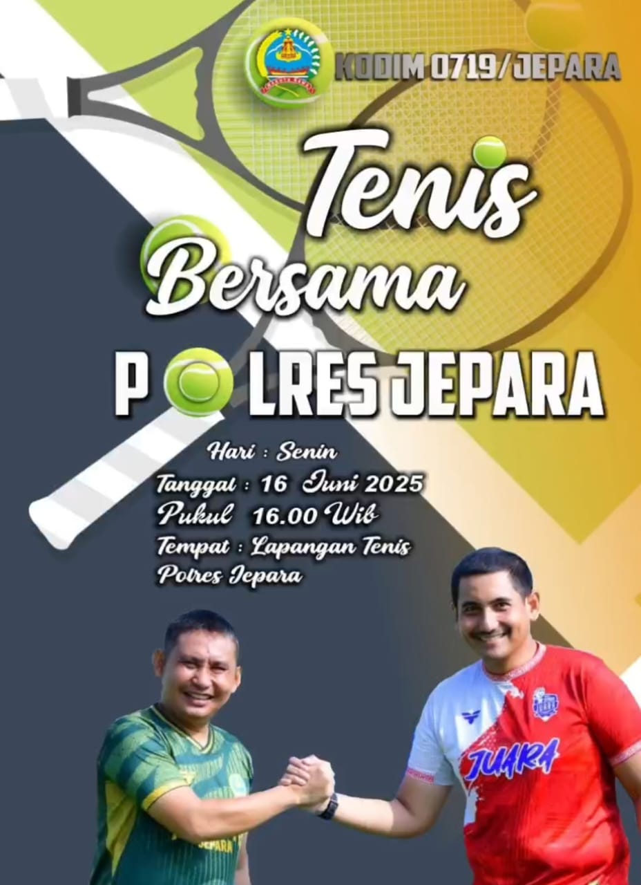 Solid di Lapangan, Kompak di Masyarakat: Kodim dan Polres Jepara Gelar Tenis Bersama