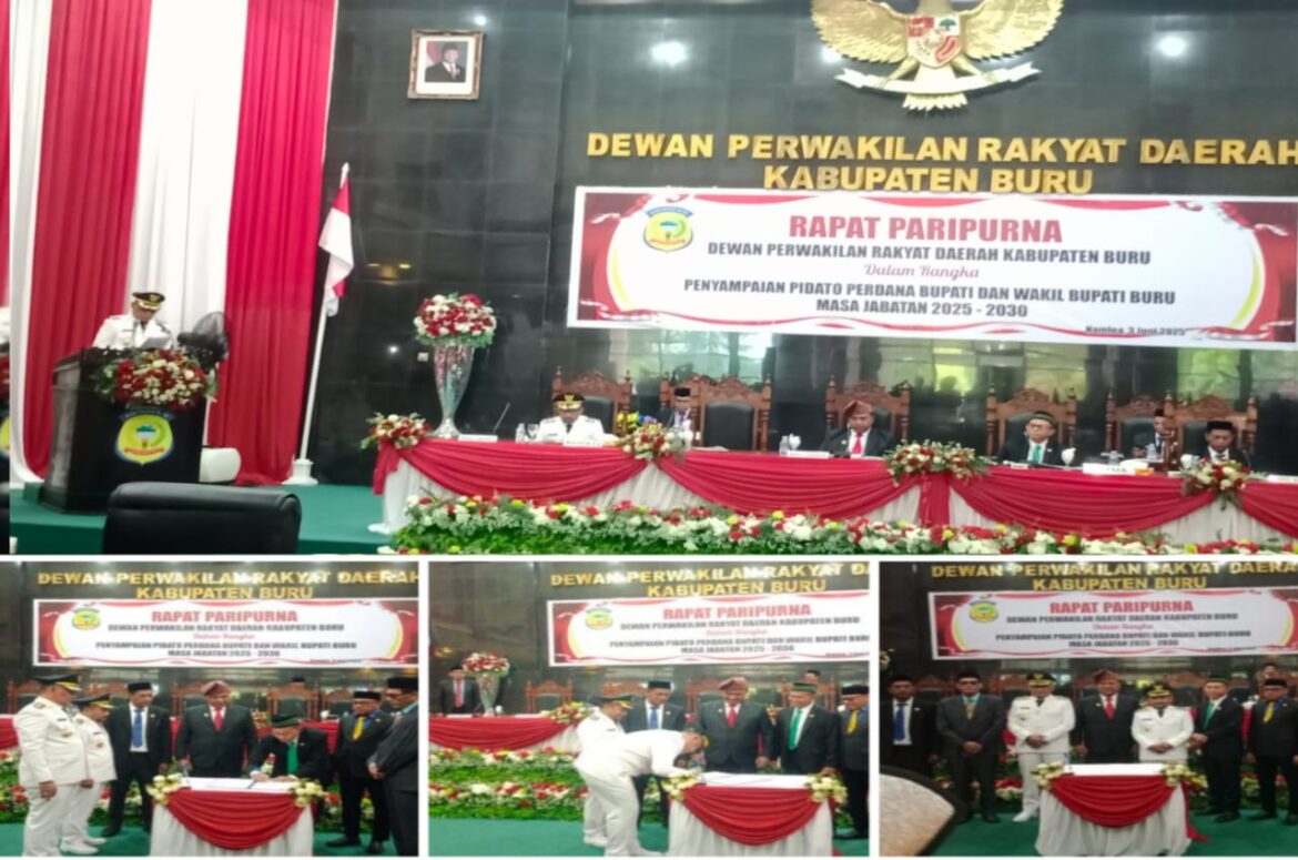 Bupati Kab Buru Ikram Umasugi SE Sampaikan Pidato Perdana di Hadapan para Wakil Rakyat