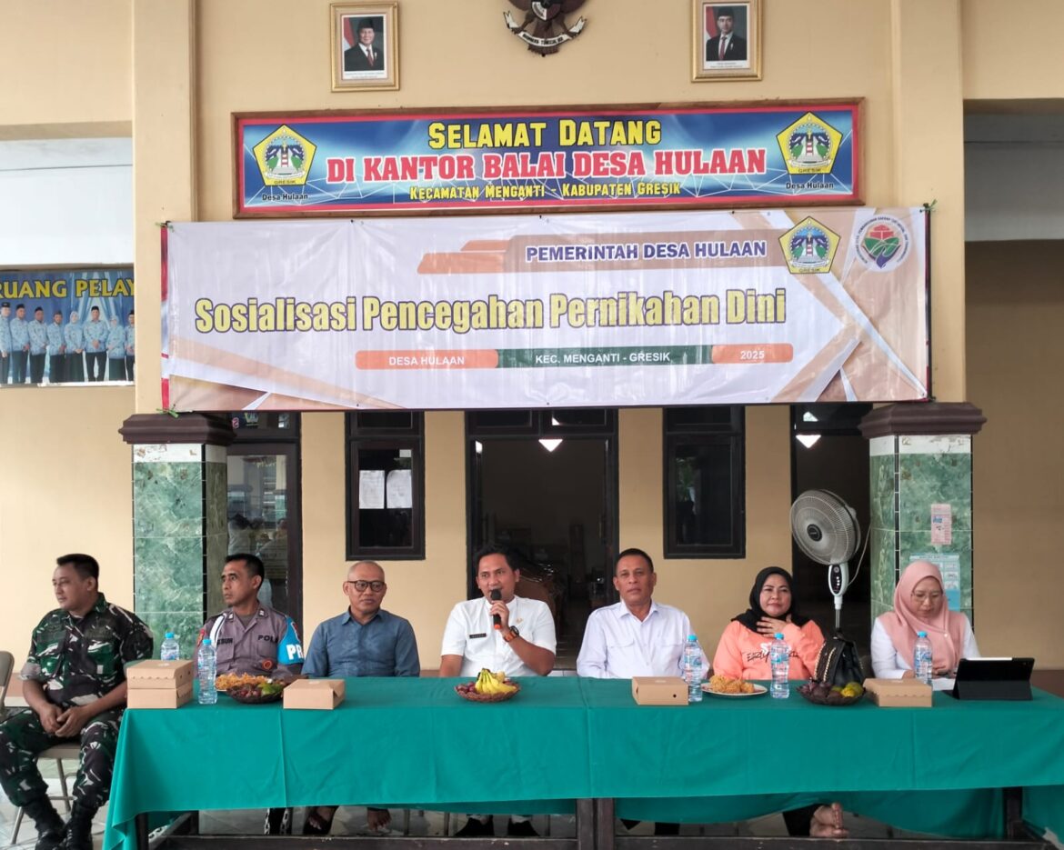 Babinsa 0817/04 Menganti Hadiri Penyuluhan Penurunan Stunting dan Pencegahan Pernikahan Dini di Desa Hulaan