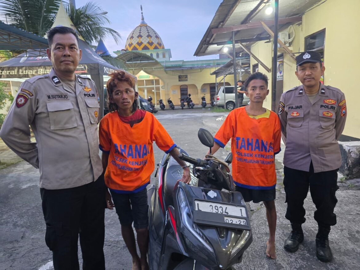 Polsek Kenjeran Amankan Residivis dan Komplotannya Saat Curi Motor Warga di Tambak Wedi.