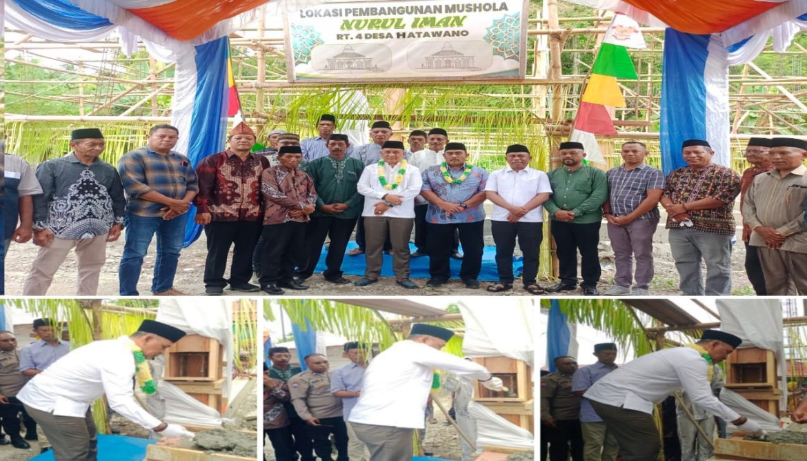 Bupati Kab Buru Ikram Umasugi SE Lakukan Pengecoran Pembangunan Musholah Nurul Iman Desa Hatawano