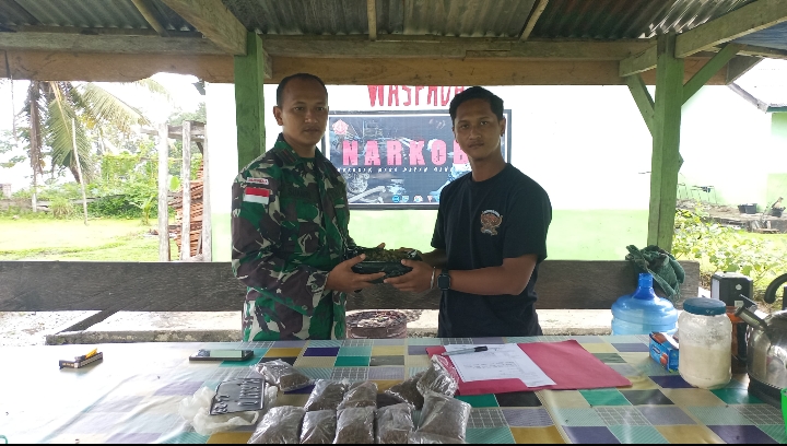 Satgas Yonif 131/Brajasakti Kembali Gagalkan Penyelundupan Ganja di Perbatasan Papua