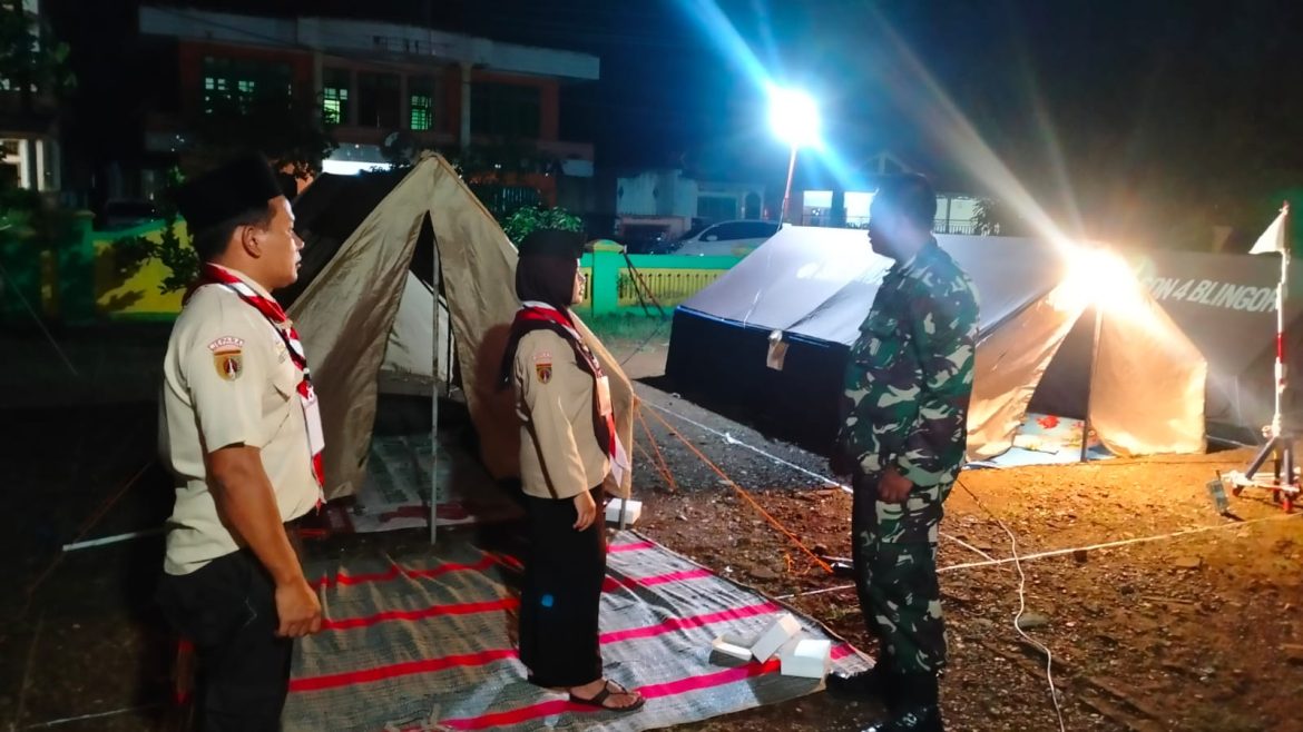 Babinsa Tulakan Dampingi Kegiatan Kursus Mahir Dasar (KMD) Pramuka Tingkat Kecamatan Donorojo