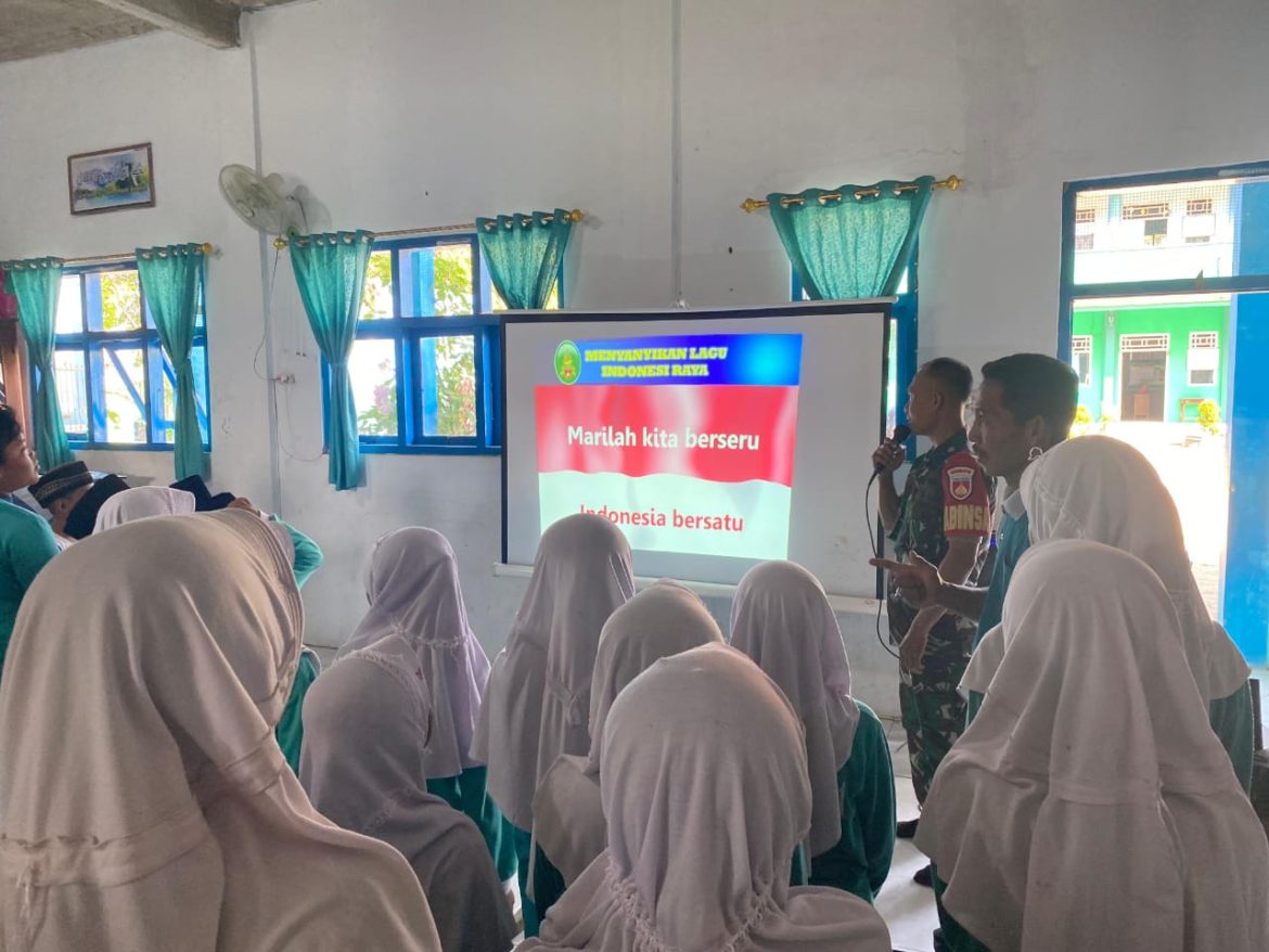 Babinsa Clering Berikan Materi Wawasan Kebangsaan dan Anti-Bullying di MI Nurul Huda I