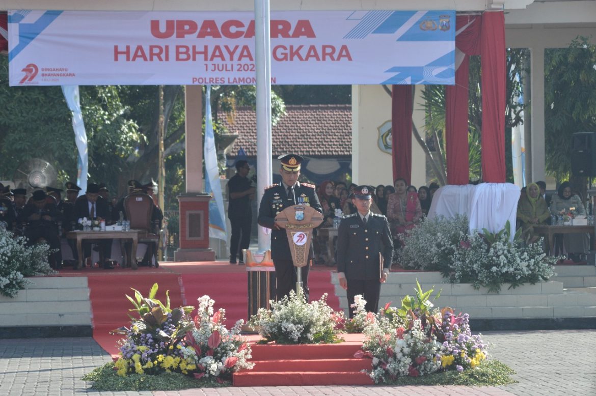 Peringati Hari Bhayangkara ke-79, Kapolres Lamongan Sampaikan Amanat Kapolda Jatim