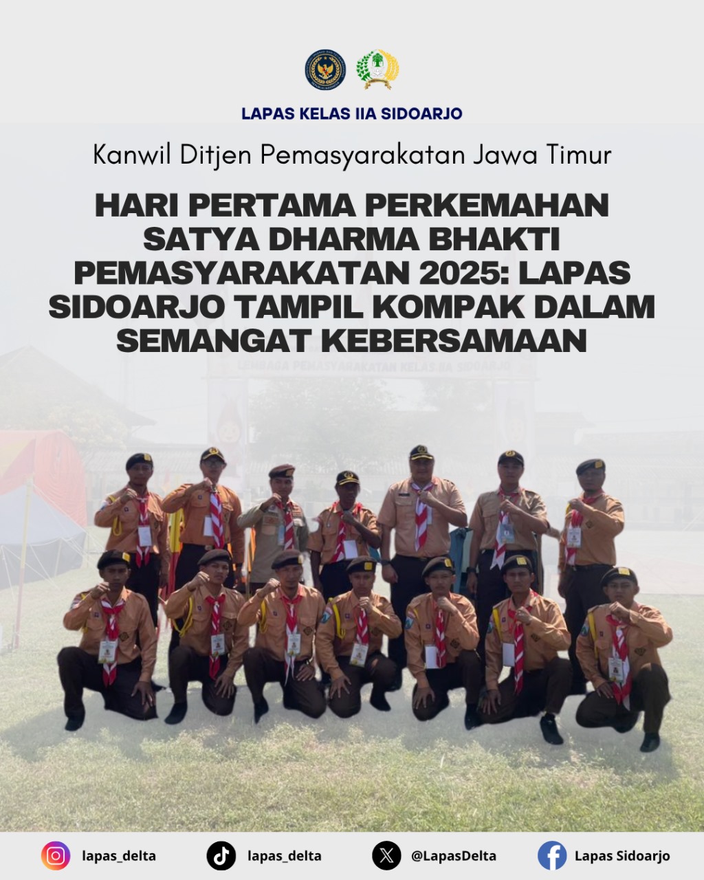 Perkemahan Satya Dharma Bhakti Pemasyarakatan  2025 Resmi Dimulai                                 
