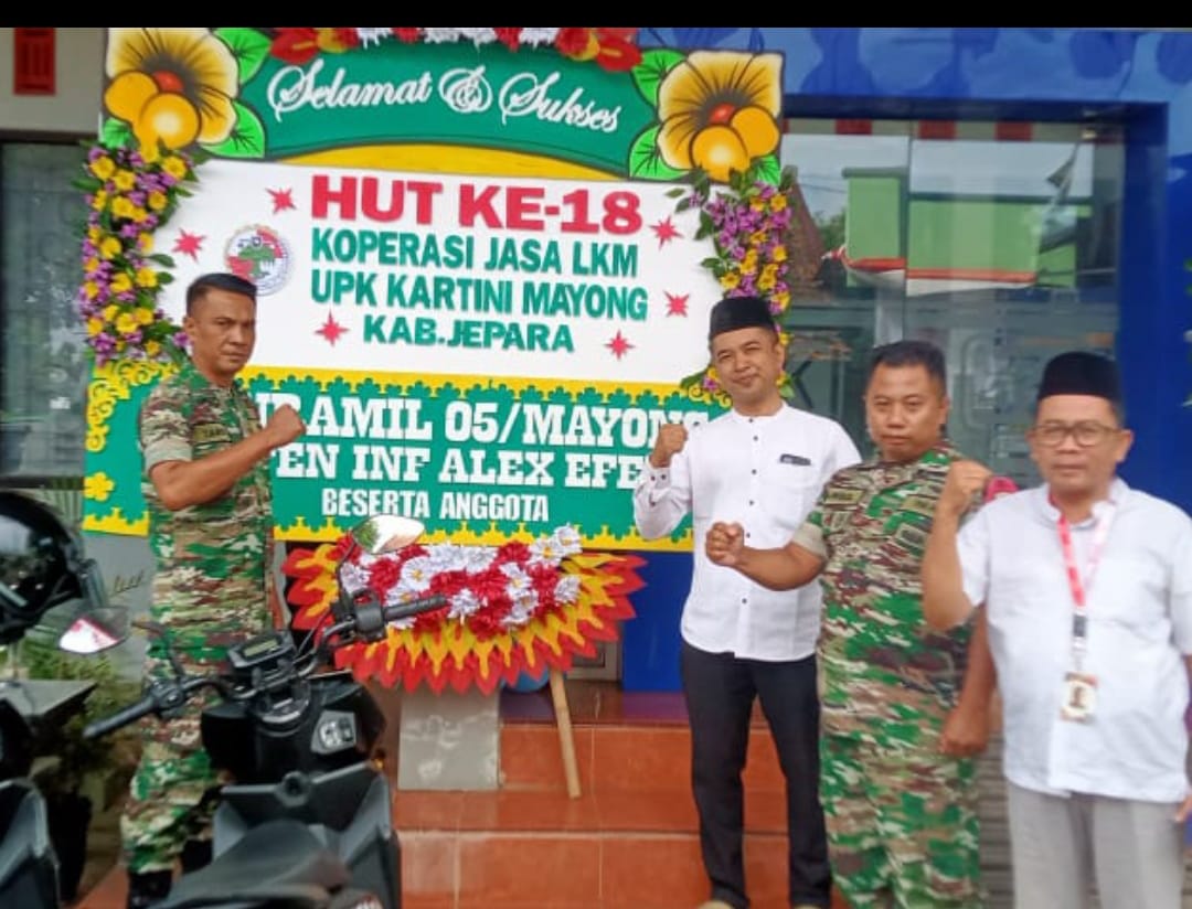 Babinsa Ngetuk Hadiri Tasyakuran HUT ke-18 Koperasi Jasa LKM UPK Kartini Mayong