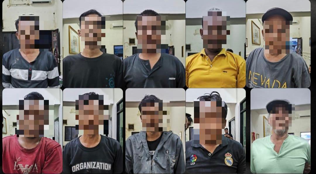 Digulung di Lokasi, Polres Banyuasin Amankan 10 Pelaku Judi Sabung Ayam