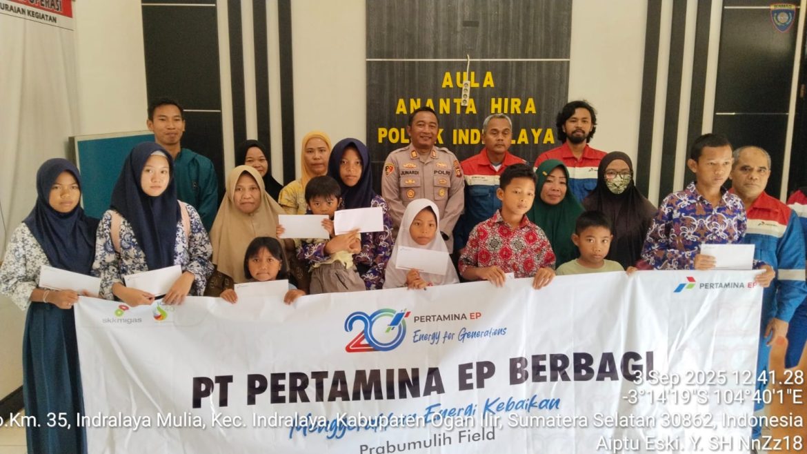 Pertamina Prabumulih Field Bersama Polsek Indralaya Polres Ogan Ilir Gelar Bakti Sosial, Gerakkan Energi Kebaikan untuk Masyarakat