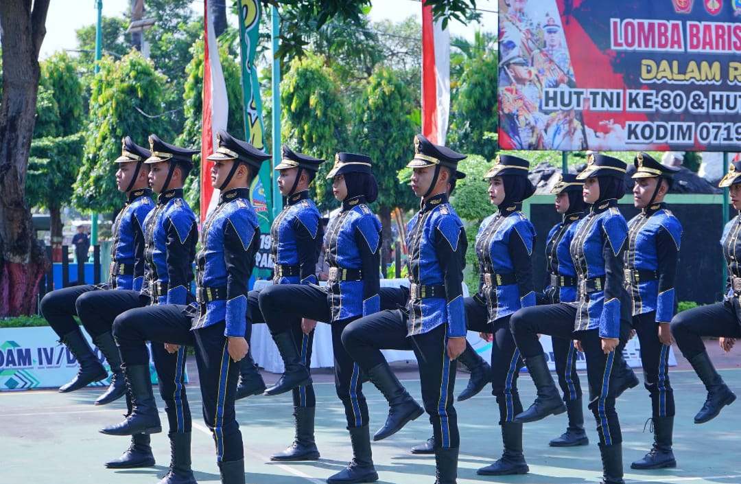 Langkah Tegap, Semangat dan Rapi Warnai Lomba Baris-Berbaris HUT TNI ke-80 di Kodim 0719/Jepara