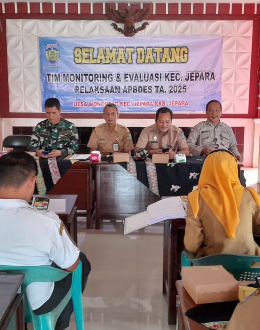 Danramil 01/Jepara Hadiri Kegiatan MONEV Pelaksanaan APBDes Tahun 2025 di Desa Wonorejo