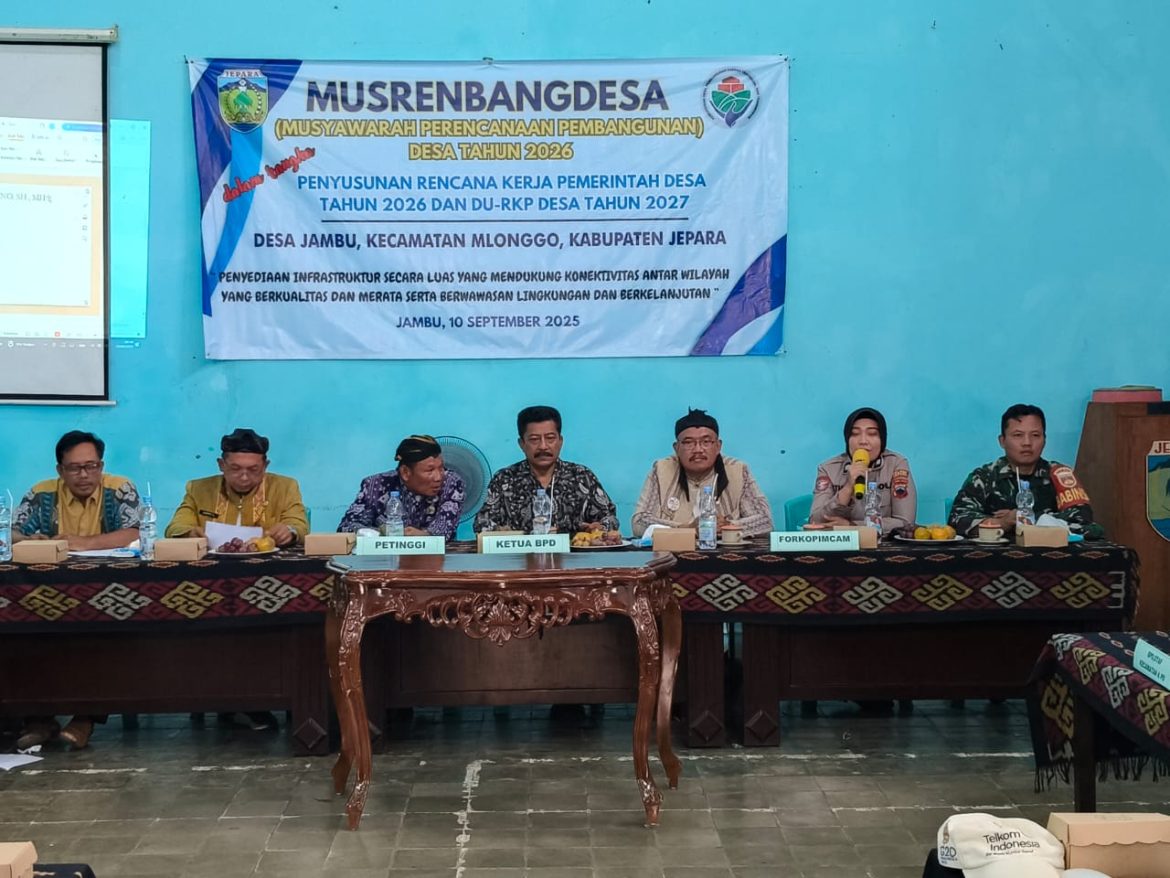 Danramil 09/Mlonggo Hadiri Musrenbangdes Desa Jambu, Bahas RKPDES 2026 dan DU-RKPDes 2027