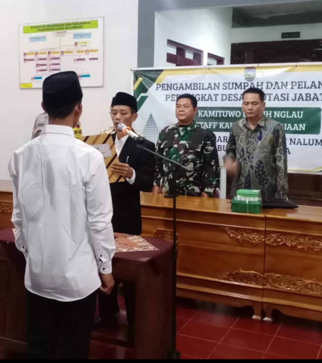 Danramil 05/Mayong Hadiri Pelantikan Perangkat Desa di Nalumsari