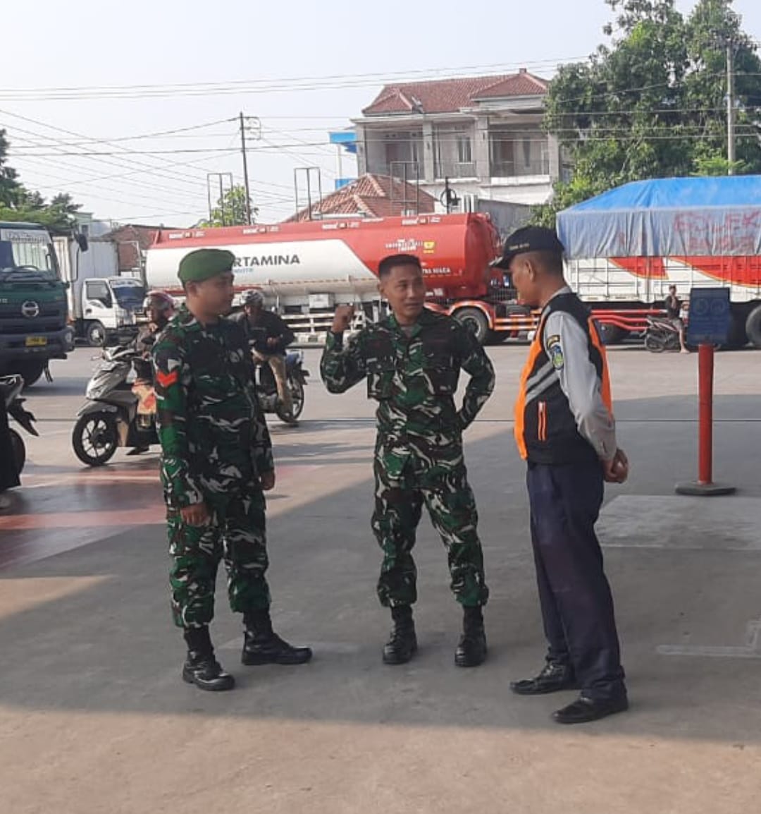 Kodim Jepara Monitoring Situasi SPBU Kriyan dalam Rangka Bakti Teritorial Prima