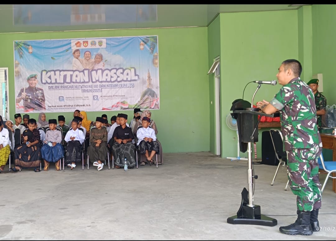 Darah Juang, Sentuhan Kasih: Kodim 0719/Jepara Rayakan HUT TNI dengan Khitan Massal