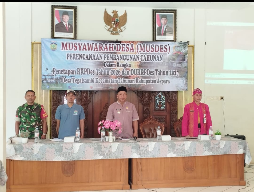 Babinsa Tegalsambi Hadiri Musdes Penetapan RKPDes 2026 dan Penyertaan Modal BUMDes untuk Ketahanan Pangan