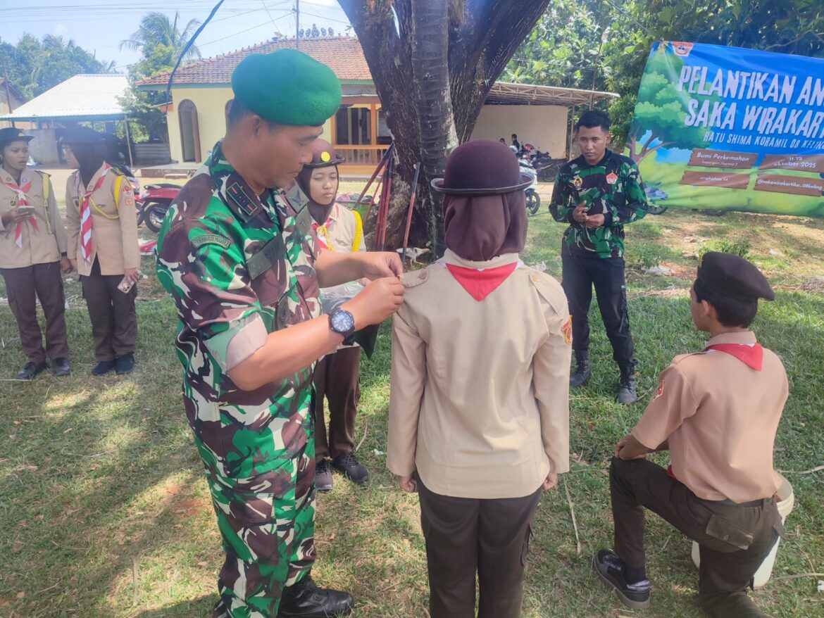 Danramil 08/Keling Jadi Inspektur Upacara Pelantikan Anggota Baru Saka Wira Kartika Ratu Shima
