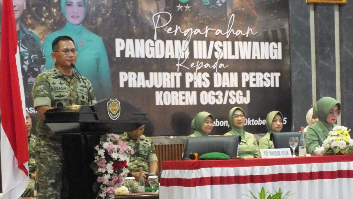 Dandim 0614 / Kota Cirebon Sambut Kunjungan Kerja Pangdam III / Siliwangi di Korem 063/SGJ, Dandim 0614 / Kota Cirebon : Pangdam Motivasi Besar Buat Kami