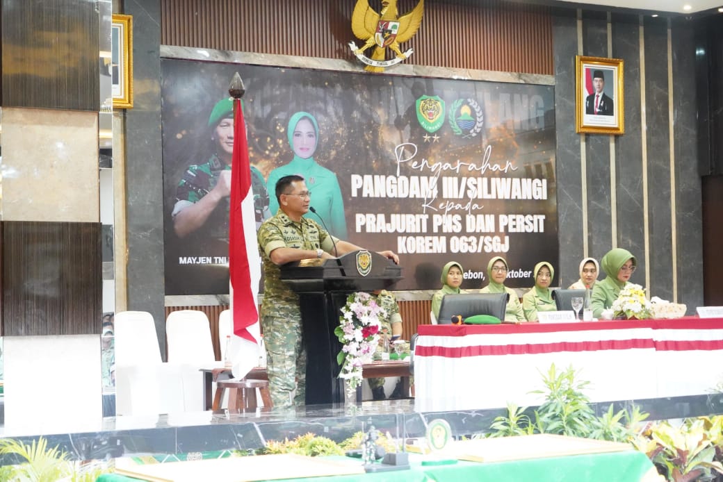 Danrem 063/SGJ Sambut Kedatangan Pangdam III / SLW Mayjen TNI Kosasih di Makorem