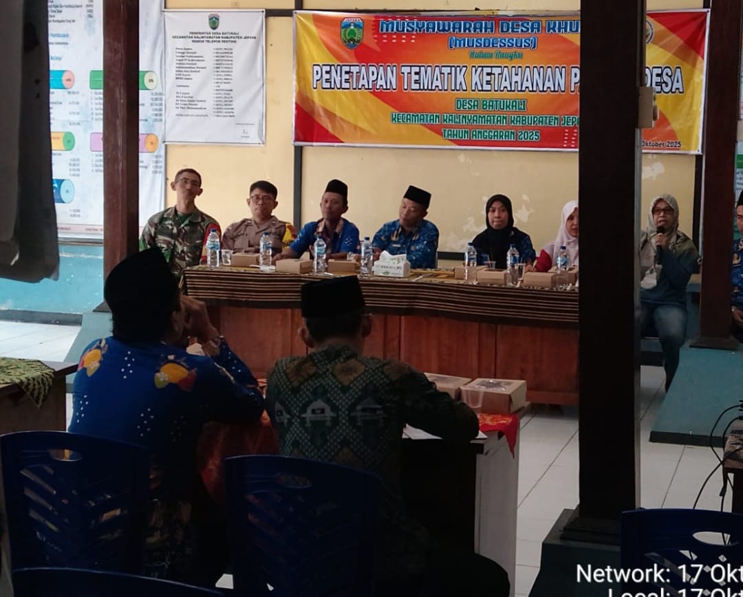 Babinsa Koramil 04/Pecangaan Hadiri Musdes Penetapan Tematik Ketahanan Pangan Desa Batukali