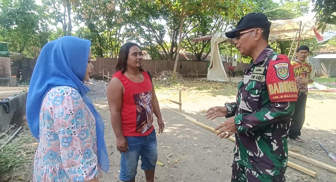 Babinsa Kalijaga Monitoring Pembangunan Dapur SPPG Program Makan Bergizi Gratis