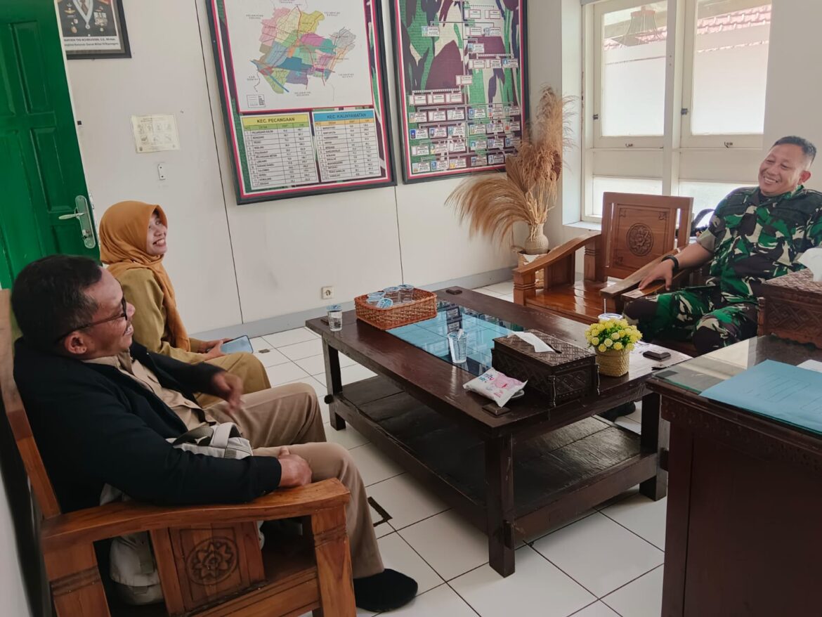 Danramil 04/Pecangaan Terima Audiensi Mantri Pengairan dan Koordinator PPL Bahas Antisipasi Musim Hujan di Wilayah Pecangaan