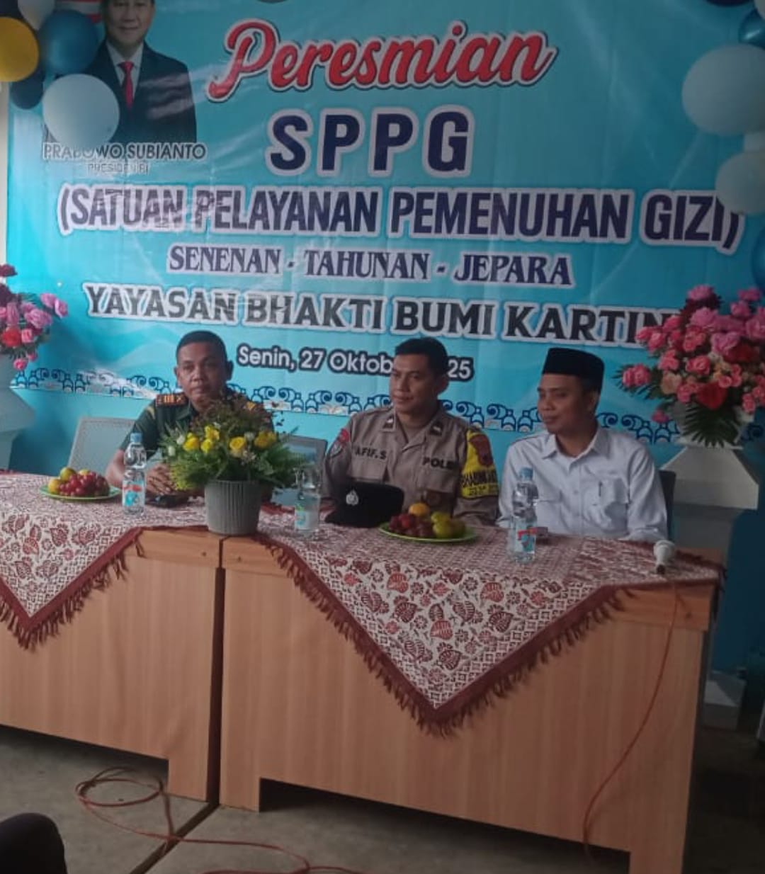 Danramil Tahunan Hadiri Peresmian SPPG Yayasan Bumi Bhakti Kartini di Desa Senenan