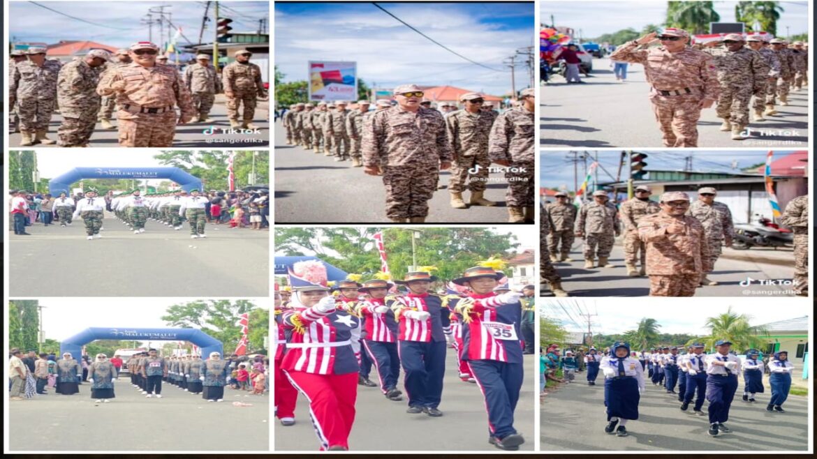 Bupati dan Wakil Bupati Ikut Gerak Jalan bersama Pimpinan OPD Meriahkan HUT Kab Buru ke – 26
