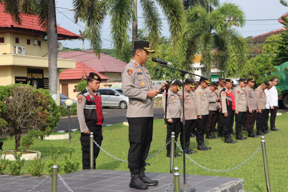 Pimpin Apel  Pagi, Kapolres Ogan Ilir Tegaskan  Anggota Jangan Main – Main Dengan Narkoba