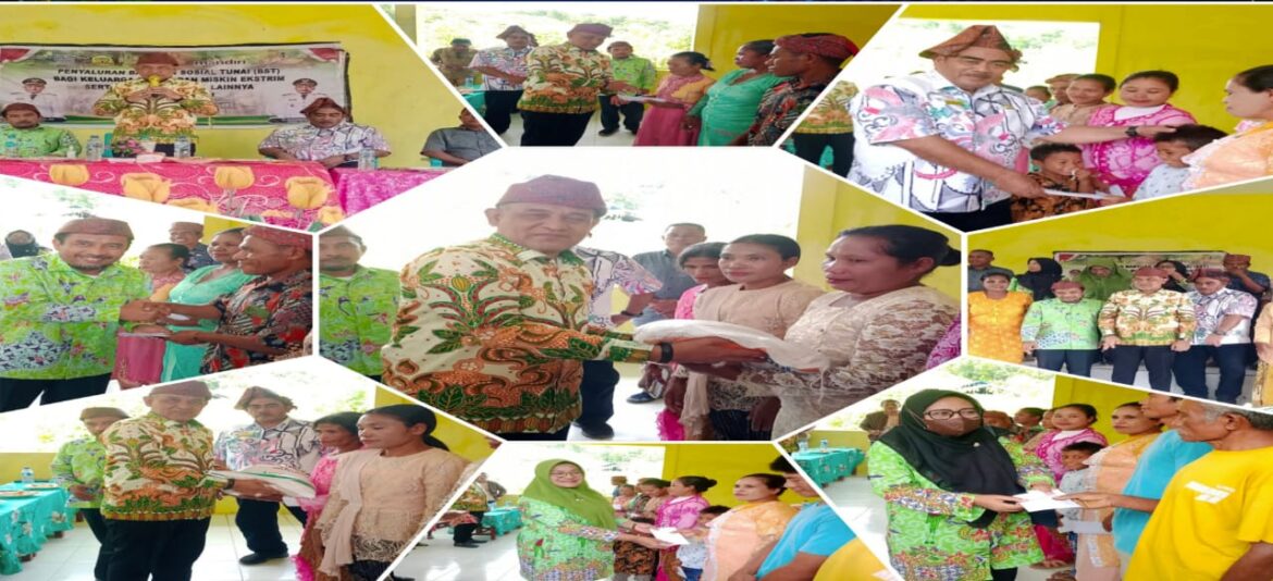 Bupati Ikram Umasugi S.E Salurkan Bantuan Sosial Tunai di Desa Nafrua Kec Lolongguba