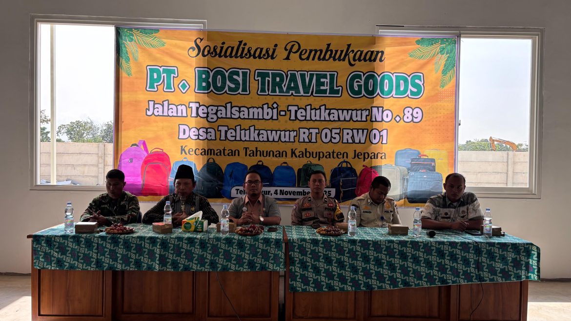 Babinsa Ds. Telukawur Hadiri Sosialisasi Pembukaan PT. BOSI TRAVEL GOODS