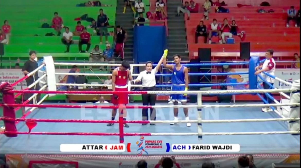 Setelah Tumbangkan Jambi, Petinju Asal Aceh Barat Raih Kemenangan di Ajang POPNAS 2025